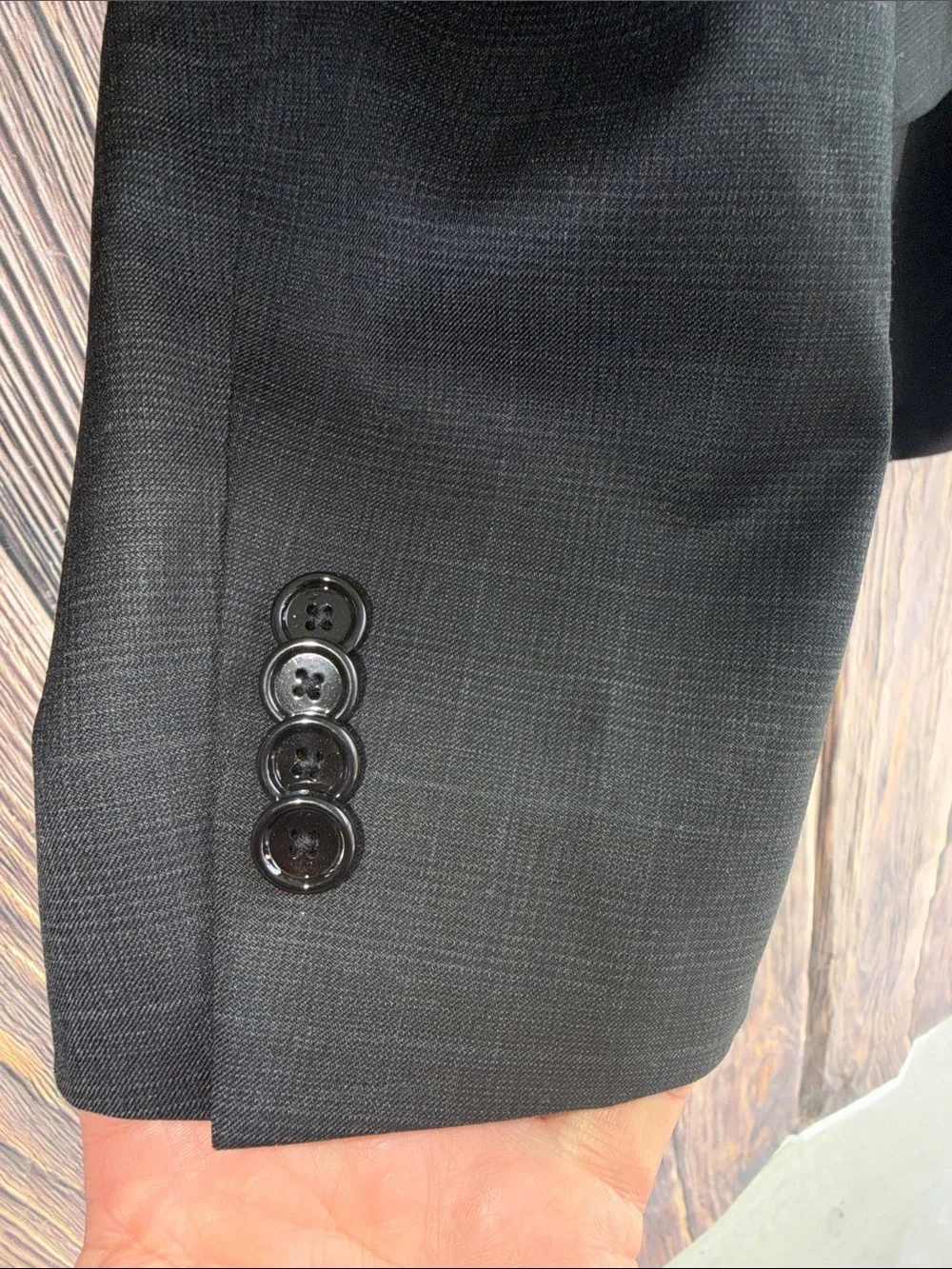 Indochino 100% Wool Sport Coat Blazer Charcoal Gray Check Custom